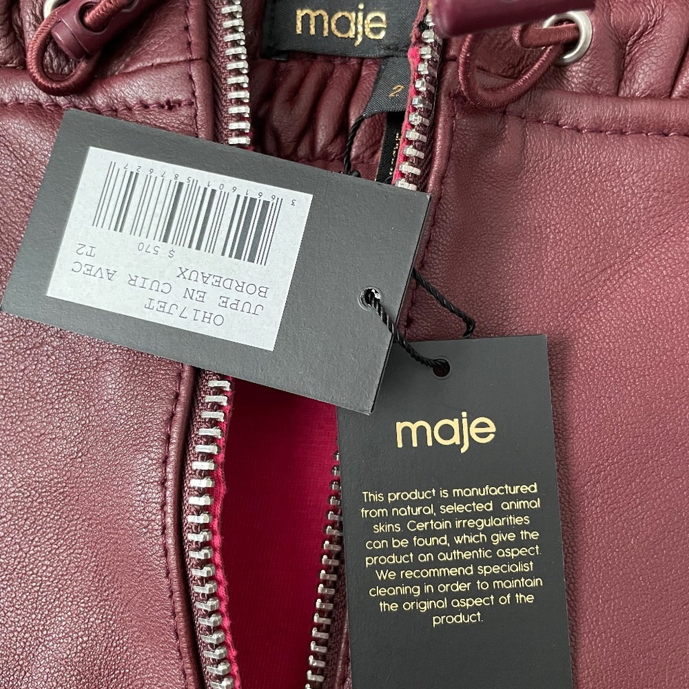 NWT maje leather mini skirt